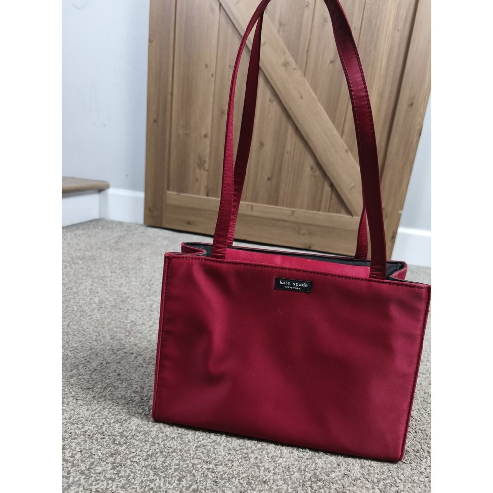 Kate Spade New York Vintage Y2K Red Nylon Shoulder Bag Tote Rectangular